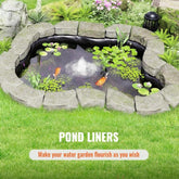 Pond Liner, 15 x 20 ft 45 Mil Thickness, Pliable EPDM Material Pond Skins, Easy Cutting Underlayment for Fish or Koi Ponds, Water Features, Waterfall Base, Fountains, Water Gardens, Black